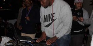 DJ Rell mixes Go-Go and Reggae on the University Student Center patio stage