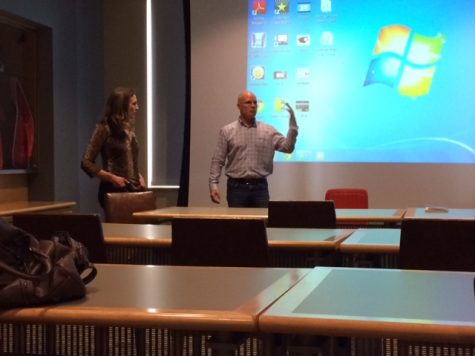Professors Divonna Stebick from Gettysburg College (left) and Morgans C. Sean Robinson (right) consider portrayals of gay youth on TV. 