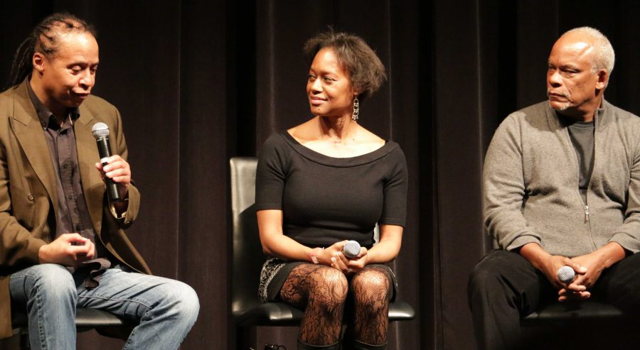 Left to Right
 
Jamal Joseph former Black Panther, Producer for Firelight Media Marcia Smith, Director Stanley Nelson(Firelight Media)
Photo by Babatunde Salaam