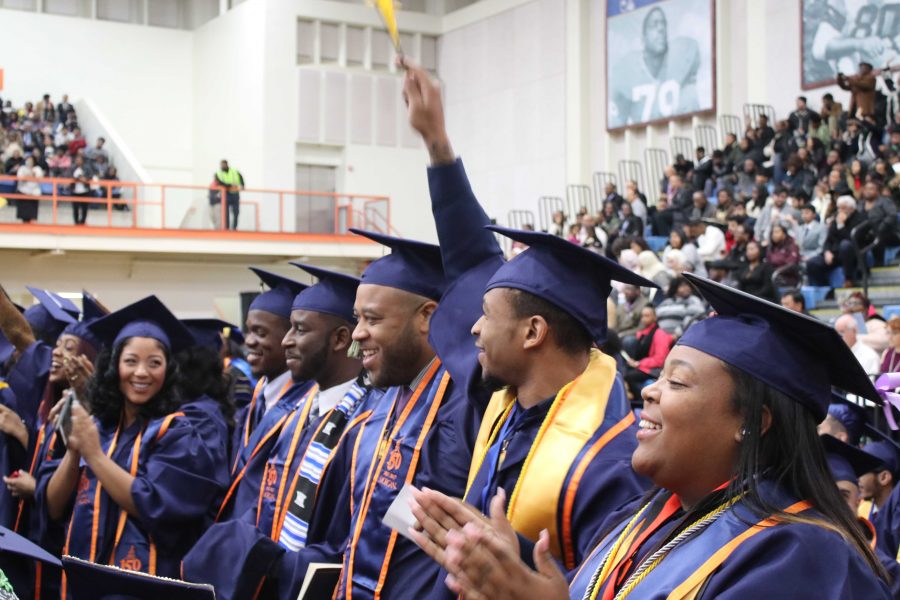 Morgan State University gathers in the Hill Field House for the final commencement of Morgans 150th celebration