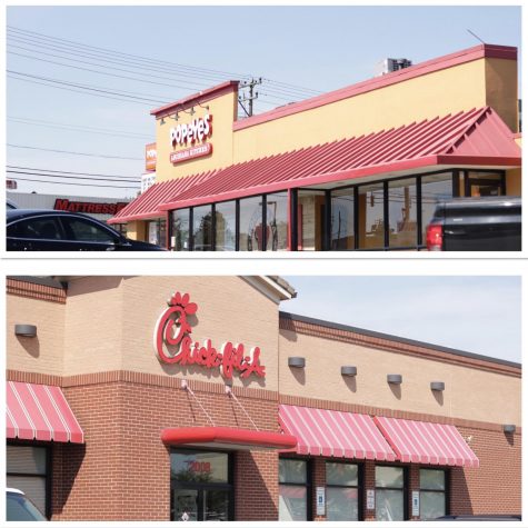Popeyes and Chick-Fil-A located on York Rd. are walking distance from one another.