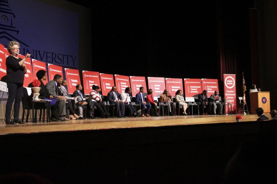 14 candidates gathered in the Murphy Fine Arts Center. 