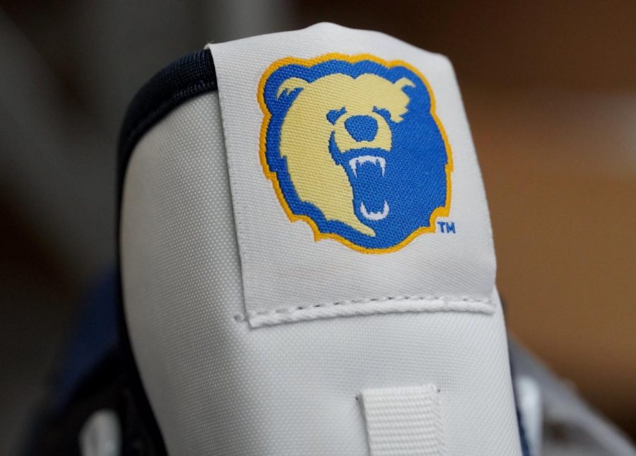 Morgan States mascot featured on the tongue of the customized shoe. 