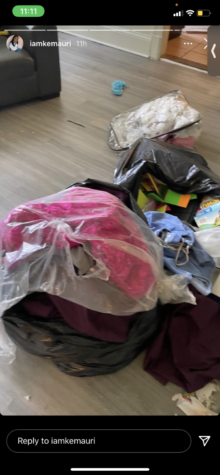 The student posted images on Instagram of trash, clothes and food remnants left in her apartment.