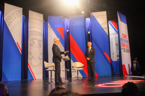 The presidential town hall took place at the Baltimore Center stage.
