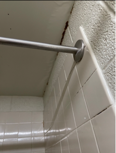 Blount resident Mizan Denatien shared photos of the cleanliness conditions in the communal showers.