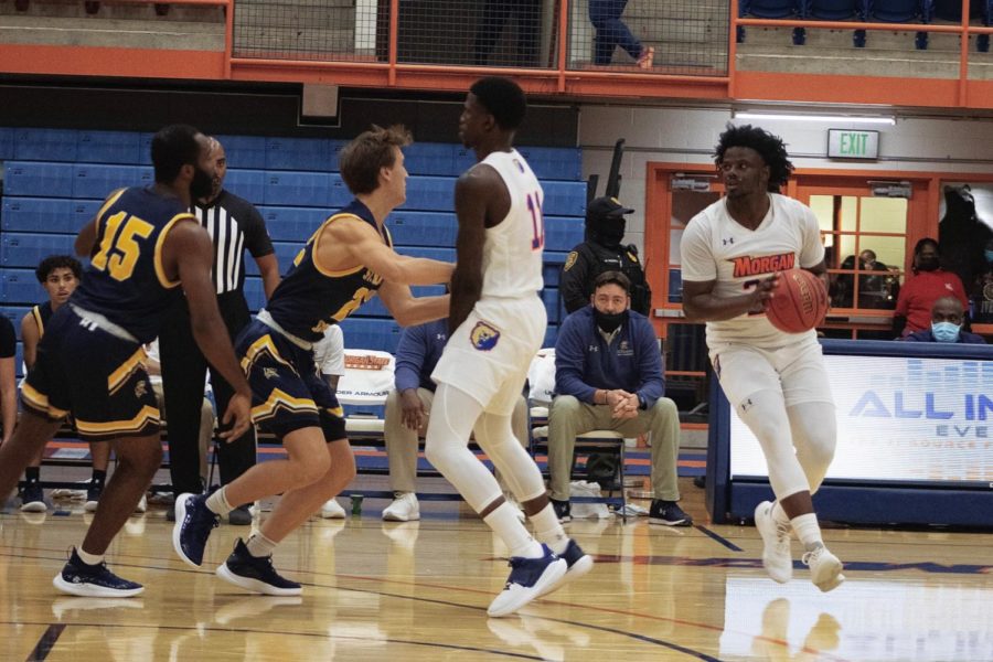 Junior guard De'Torrion Ware, the 2021 Mid-Eastern Athletic Conference (MEAC) Preseason Player of the Year, had a game-high 27 points in his team's victory.