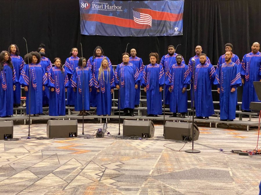 The Morgan State University Singers and Morgan State University President David Wilson attended the commemoration and experienced the extreme weather. 