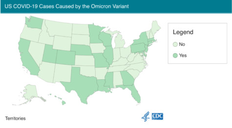 A chart provided by the CDC of Omicron cases across the country as of Dec. 8 around 3 p.m. E.T.
