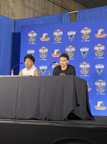 Howards Elijah Hawkins and Kyle Foster spoke at the post game press conference.