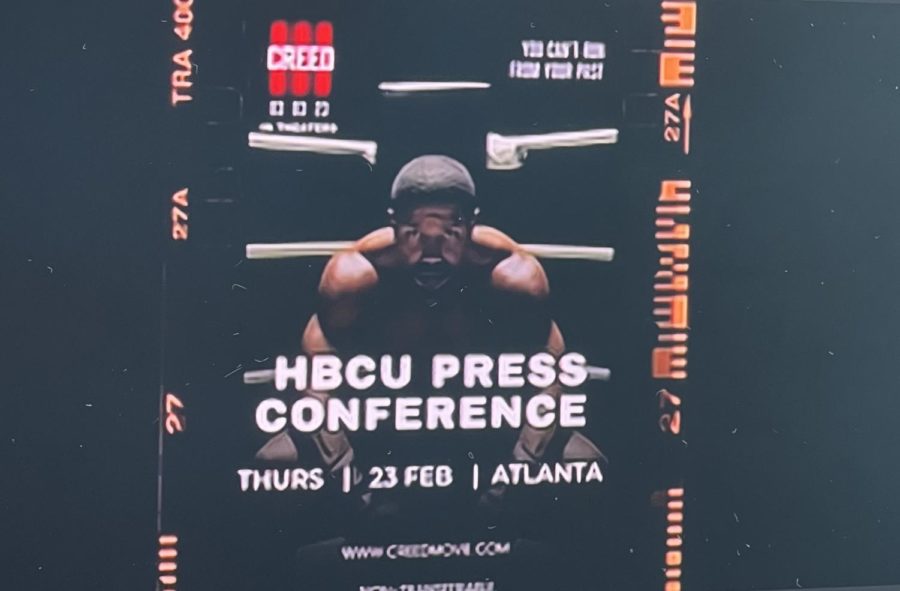 Creed+III+press+conference+with+HBCU+student+journalists.
