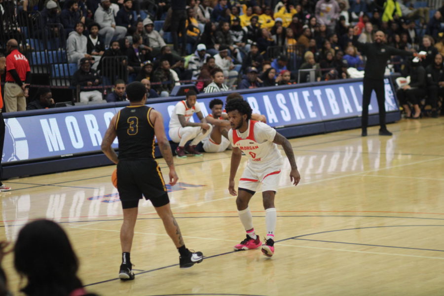Kamron Hobbs in Morgan State vs. Coppin State game at Hill Field House, March 2, 2023.