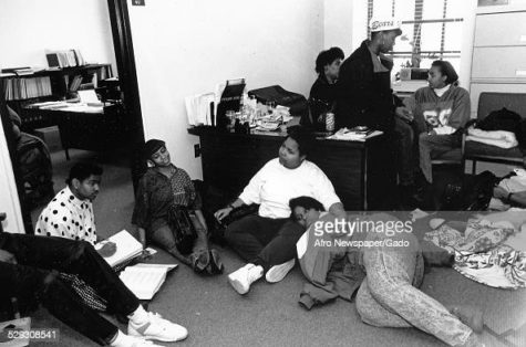 Students at Morgan State University during a protest, Baltimore, Maryland, 1990. (Photo by Afro American Newspapers/Gado/Getty Images)