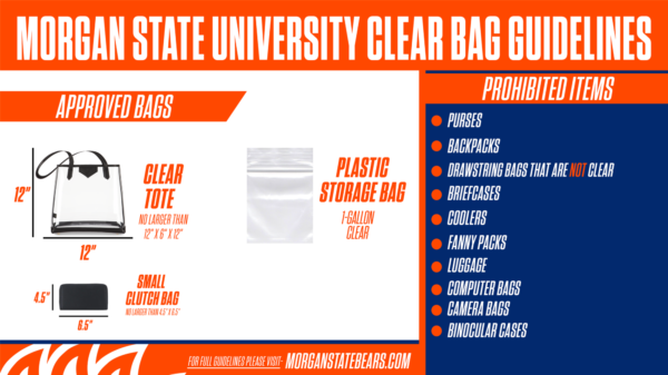 Morgan announces ‘Clear Bag Guidelines’ for athletic events