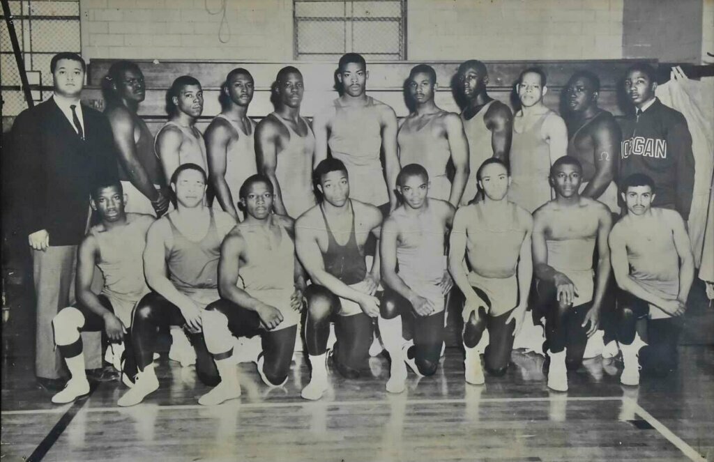 The Morgan State University wrestling team in 1964.