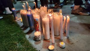 Morgan students hold candlelight vigil to mourn Gavin “Loc” Yarbough’s passing and celebrate his life near Legacy Hall on Wednesday, Sept. 18.