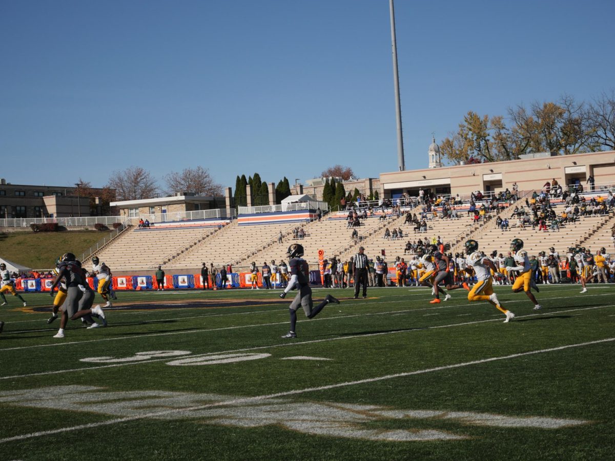 Sophomore wide receiver looks for running room during a kick return.