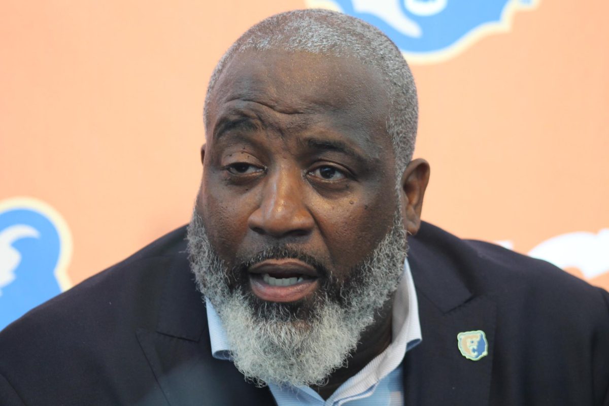 Morgan football coach Damon Wilson during MEAC media day