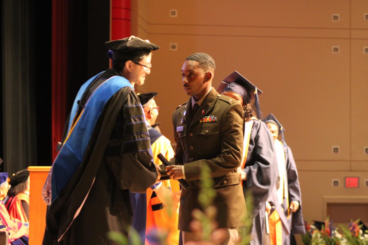 Second Lt. Damani Davis receives a Masters in business administration